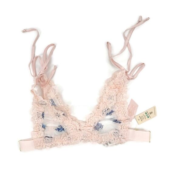 Free People x HAH Flip‎ HAHround Bra Ditsy Floral French Blue NWT Small - Picture 6 of 6